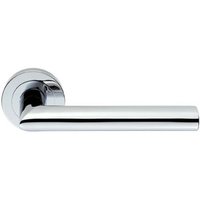 Loops PAIR Straight Mitred Bar Handle on Round Rose Concealed Fix Polished Chrome