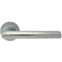 Loops PAIR Straight Mitred Bar Handle on Round Rose Concealed Fix Satin Chrome