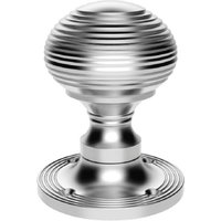 Loops PAIR Round Textured Mortice Door Knob 52mm Dia Satin Chrome Beehive Knob