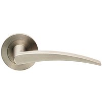 Loops PAIR Slim Arched Flat Lever on Round Rose Concealed Fix Satin Stainless Steel in Metallics