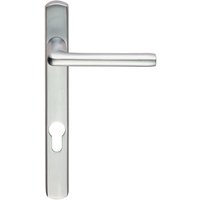 Loops PAIR Straight Lever on Narrow Euro Lock Backplate 220 x 26mm Satin Chrome