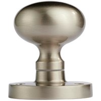 Loops PAIR Mushroom Mortice Door Knob Half Sprung 52mm Diameter Satin Nickel in Metallics
