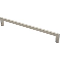 Loops Flat D Bar Door Pull Handle 475 x 15mm 350mm Fixing Centres Satin Steel in Metallics