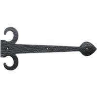 Loops PAIR 457mm Ornate Sword Hinge Front Black Antique Decorative Door Plate