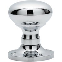 Loops PAIR Mushroom Mortice Door Knob Unsprung 52mm Diameter Polished Chrome