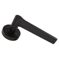 Loops PAIR Straight Rounded Handle on Round Rose Concealed Fix Matt Black