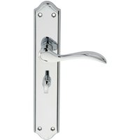 Loops PAIR Curved Handle on Long Bathroom Backplate 245 x 45mm Polished Chrome