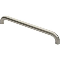 Loops Round D Bar Pull Handle 480 x 30mm 450mm Fixing Centres Satin Steel in Metallics