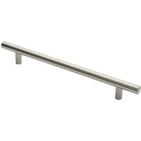 Loops Straight T Bar Pull Handle 600 x 30mm 450mm Fixing Centres Satin Steel in Metallics