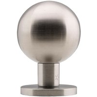 Loops Round Mortice Door Knob - Satin Stainless Steel - 50mm Rose Modern Handle in Metallics