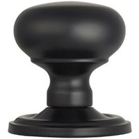Loops PAIR Mushroom Mortice Door Knob 59mm Dia Concealed Rose Matt Black