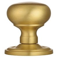 Loops PAIR Mushroom Mortice Door Knob 59mm Dia Concealed Rose Satin Brass in Metallics