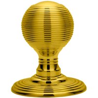 Loops PAIR Round Textured Mortice Door Knob 50mm Diameter Brass Beehive Handle in Metallics