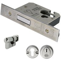 Loops 76mm Euro Profile Double Cylinder Deadlock Set Latch Cylinder & Escutcheon