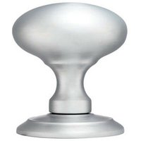 Loops PAIR Large Rounded Mortice Door Knob Concealed Fix 65mm Dia Satin Chrome