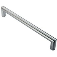 Loops 30mm Mitred Pull Door Handle 450mm Fixing Centres Satin Stainless Steel in Metallics