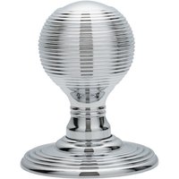 Loops PAIR Round Textured Mortice Door Knob 50mm Diameter Chrome Beehive Handle