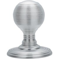 Loops PAIR Round Textured Mortice Door Knob 50mm Dia Satin Chrome Beehive Handle
