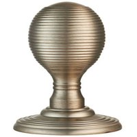 Loops PAIR Round Textured Mortice Door Knob 50mm Dia Satin Nickel Beehive Handle in Metallics