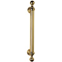 Loops Ornate Pull Handle with Reeded Grip 353mm Fixing Centres Polished Brass in Metallics