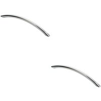 Loops 2x Curved Bow Cabinet Pull Handle 190 x 10mm 160mm Fixing Centres Chrome