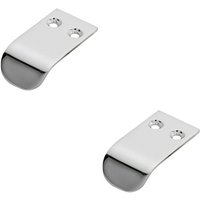 Loops 2x Semi Concealed Cabinet Finger Pull Handle 12mm Fixing Centres Polished Chrome