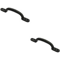 Loops 2x Forged Iron Hotbed Pull Handle 152 x 18mm Black Antique Door Handle