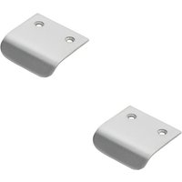 Loops 2x Semi Concealed Cabinet Finger Pull Handle 29mm Fixing Centres Satin Chrome