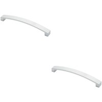Loops 2x Flat Curved Bow Pull Handle 238 x 25mm 224mm Fixing Centres Polished Chrome