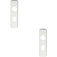 Loops 2x PAIR Door Handle Oval Backplate for Safety Levers 154 x 40mm Satin Aluminium