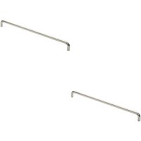 Loops 2x Round D Bar Pull Handle 619 x 19mm 600mm Fixing Centres Bright Steel in Metallics