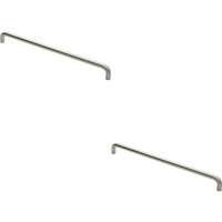 Loops 2x Round D Bar Pull Handle 22mm Dia 600mm Fixing Centres Satin Stainless Steel in Metallics