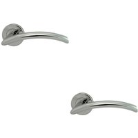 Loops 2x PAIR Oval Shaped Arched Bar Handle Concealed Fix Round Rose Polished Chrome