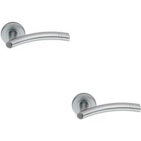 Loops 2x PAIR Arched Round Bar Handle with Ring Detailing Concealed Fix Satin Chrome