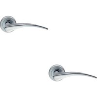 Loops 2x PAIR Arched Tapered Handle on Round Rose Concealed Fix Satin Chrome