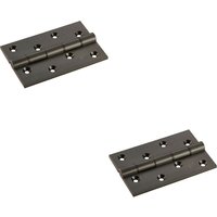 Loops 2x PAIR 102 x 67 x 4mm Brass Washered Butt Hinge Matt Bronze Internal Door in Metallics