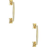 Loops 2x One Piece Door Pull Handle 250mm Length 54mm Projection Polished Brass in Metallics