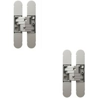 Loops 2x 100 x 22mm Adjustable Medium Duty Concealed Hinge Champagne Internal Door