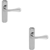Loops 2x PAIR Heavy Duty Handle on Angular Latch Backplate 180 x 40mm Polished Chrome