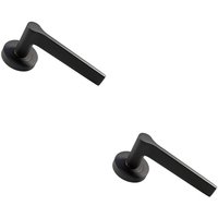 Loops 2x PAIR Straight Rounded Handle on Round Rose Concealed Fix Matt Bronze