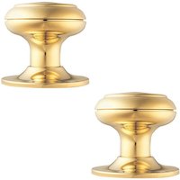 Loops 2x 76mm Large Centre Door Knob Stainless Brass Outdoor External Door Handle in Metallics