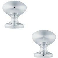 Loops 2x 57mm OCTAGONAL Centre Door Knob Victorian Polished Chrome Outdoor Handle