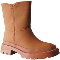 IVACHY Women's Faux Fur Liner Warm Chunky Heel Slip On Fashion Ankle Snow Boots in Camel | Size: 6