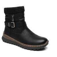 IVACHY Women's Warm Lining Ankle Boots - Cozy insulated winter boots in Black | Size: 7.5