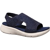 IVACHY Women's Sparkly Slingback Comfort Sandals with Rhinestones & Cushioned Sole in Dark Blue | Size: 4
