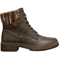 IVACHY Women's Warm Lined Winter Combat Boots with Fur Collar in Khaki | Size: 7.5