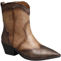 IVACHY Women's Cowboy Western Vintage Style Metalic Bronze Shinny Ankle Boots with Pointed Toe & Block Heel | Size: 5
