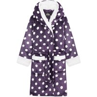 CityComfort Hooded Fluffy Dressing Gown in Purple | Size: 11-12 Years