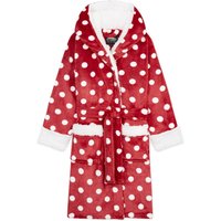 CityComfort Hooded Fluffy Dressing Gown in Red | Size: 11-12 Years