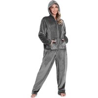 CityComfort Women's Onesie Loungewear in Charcoal | Size: Medium